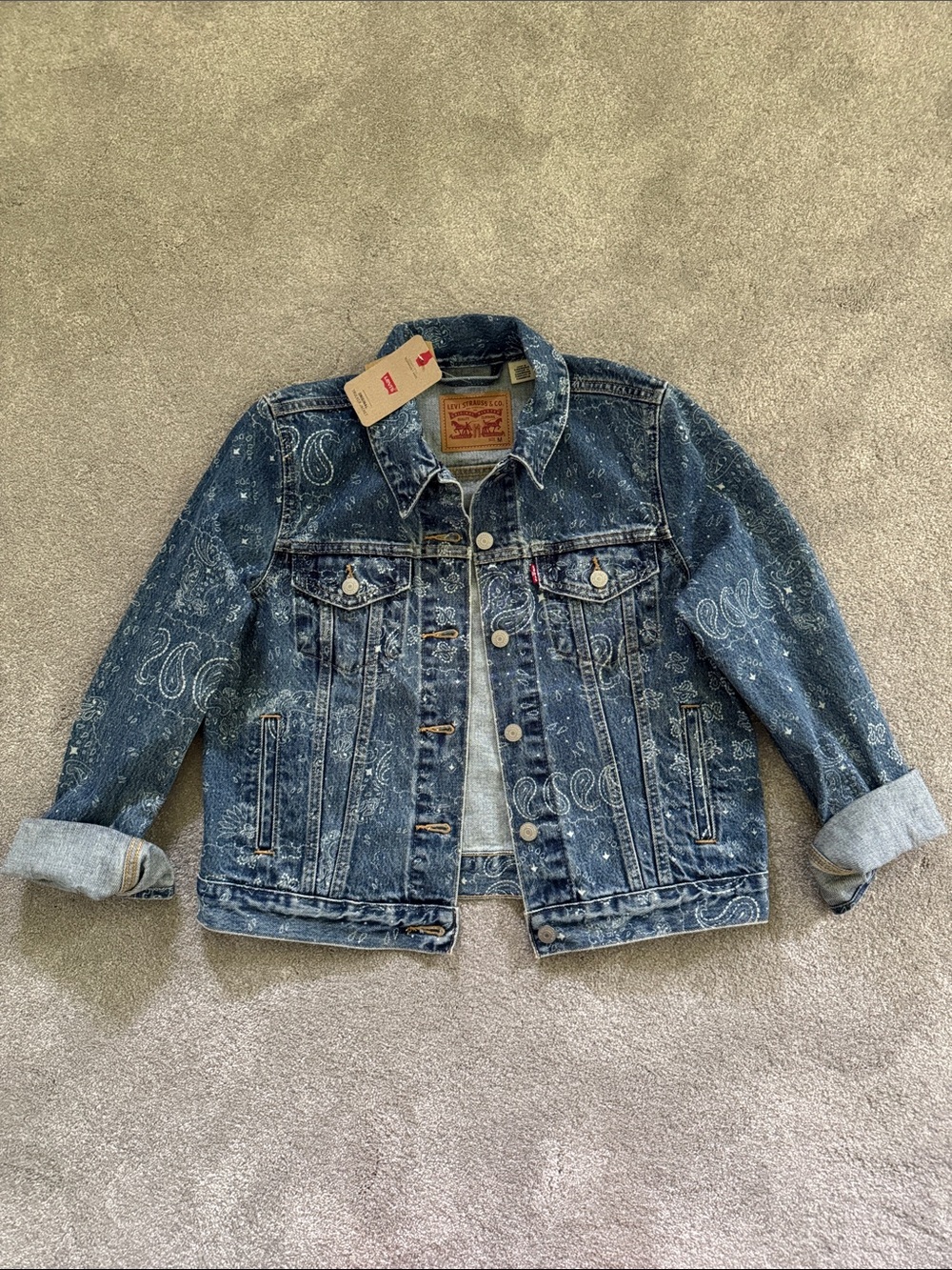 Levi women’s denim jacket with paisley print